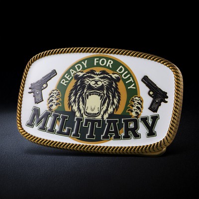 Rectangular UV Printed Belt Buckles 3.5"